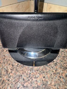 Salvatore Ferragamo Black Leather Card Holder Wallet